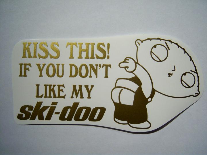 Ski doo skidoo decal snowmobile trailer sled vinyl sticker ..gold vinyl