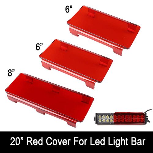 20&#034; inch snap on red led light bar lens covers for jeep offroad 4x4 120w 126w