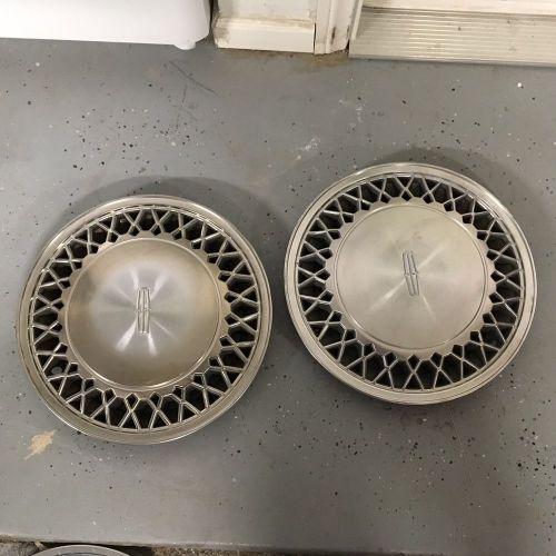 88 89 lincoln town car hubcap wheel cover 15&#034; pair of 2 nice!!
