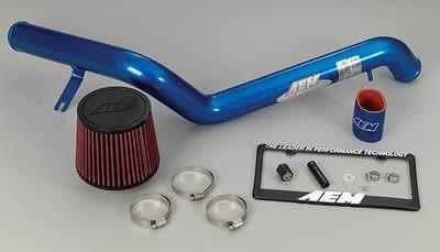 Aem power 21-415b air intake blue powdercoated tube red filter kit