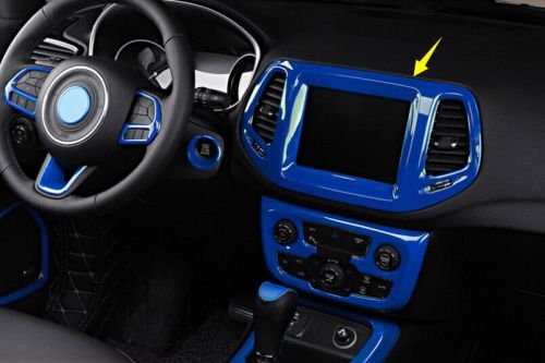 Middle console navigation panel trim fit for jeep compass 2017-2020 bright blue