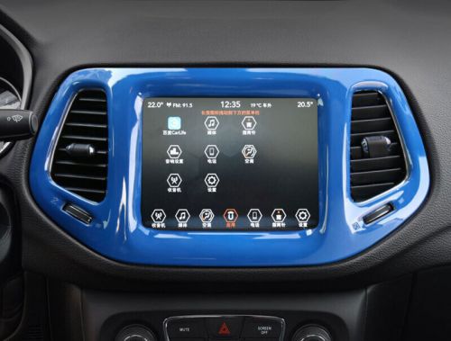 Middle Console Navigation Panel Trim Fit For Jeep Compass 2017-2020 Bright Blue, US $80.08, image 4