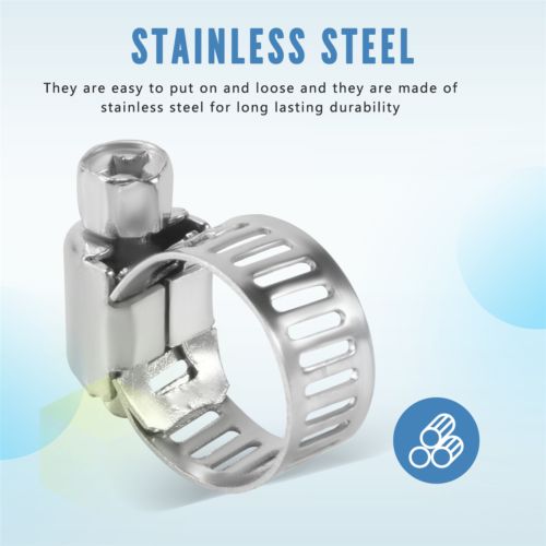 16pcs Stainless Steel Adjustable Car Fuel Hose Clamp Pipe Tight Cl1273-, US $, image 11