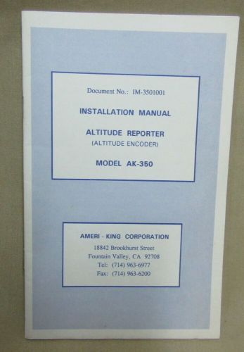 Ameri-king altitude reporter model ak-350 installation manual