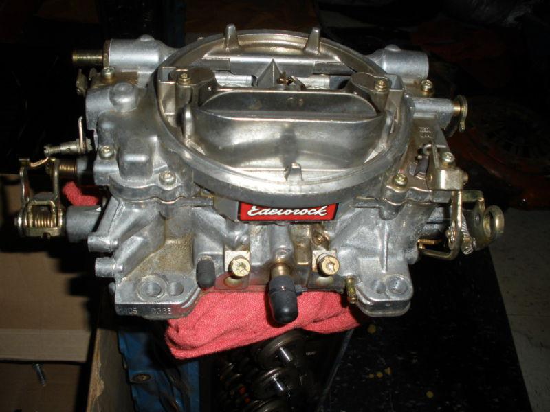 1405 Edelbrock 600 cfm manual choke works perfectly, fresh takeoff, sbc ford , US $20.50, image 2