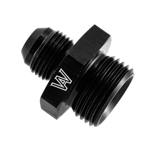 Black aluminum -8an flare to -12 orb o ring boss adapter an fitting asi