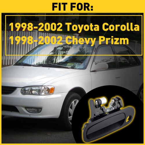 2x car door handle outside outerior black driver side left for corolla prizm 98+