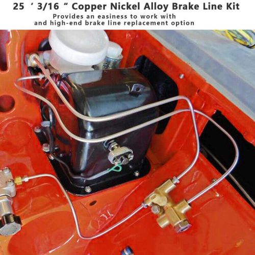 Copper Nickel 25 Ft Roll Coil 3/16inch Brake Line Tubing 16Pcs Nut Fittings, US $27.00, image 2