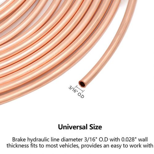 Copper Nickel 25 Ft Roll Coil 3/16inch Brake Line Tubing 16Pcs Nut Fittings, US $27.00, image 5
