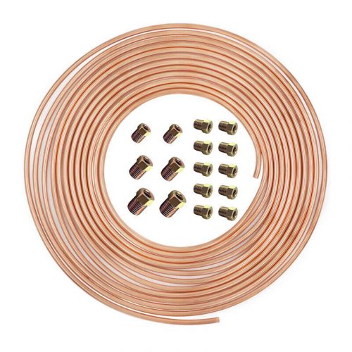 Copper Nickel 25 Ft Roll Coil 3/16inch Brake Line Tubing 16Pcs Nut Fittings, US $27.00, image 9