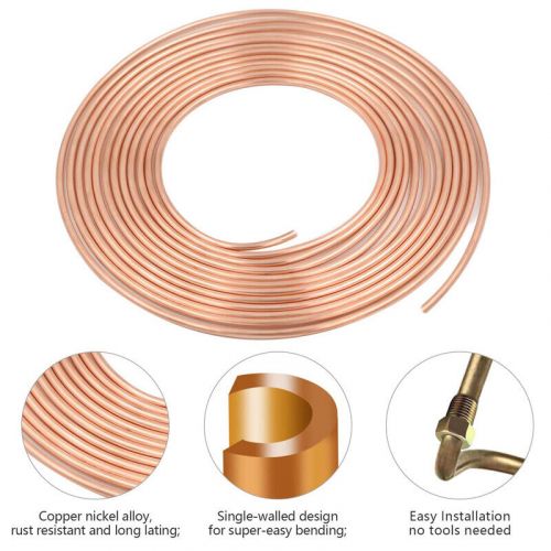 Copper Nickel 25 Ft Roll Coil 3/16inch Brake Line Tubing 16Pcs Nut Fittings, US $27.00, image 11