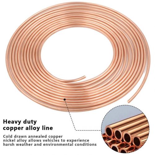 Copper Nickel 25 Ft Roll Coil 3/16inch Brake Line Tubing 16Pcs Nut Fittings, US $27.00, image 12