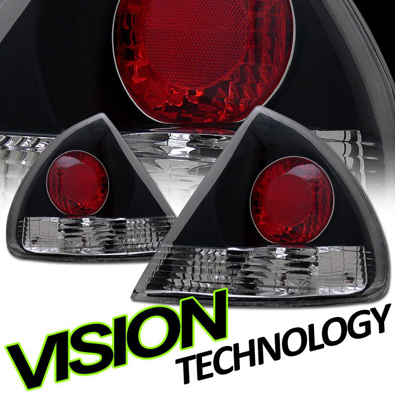 97-98 mirage coupe/sedan jdm blk housing clear lens altezza taillights taillamps