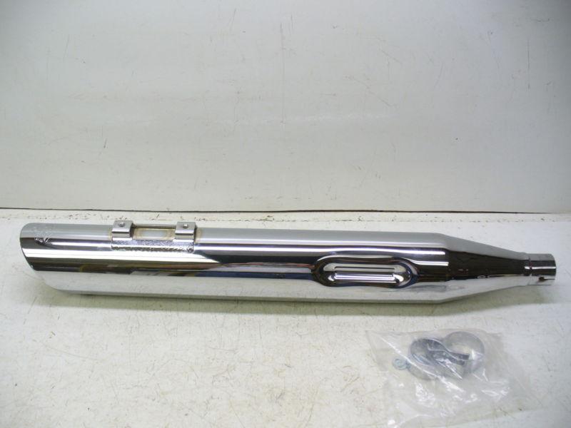 Harley 95-08 touring left slash-cut vance & hines performance muffler; d614 rc