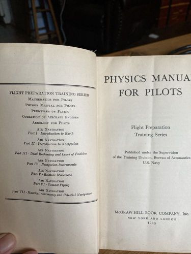 1943 McGraw Hill Physics Manual For Pilots, US $10.00, image 2
