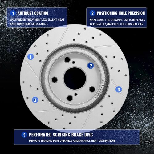 282mm Rear Slotted Drilled Disc Rotors for Honda Accord Acura TSX 2009-2014, US $52.99, image 4