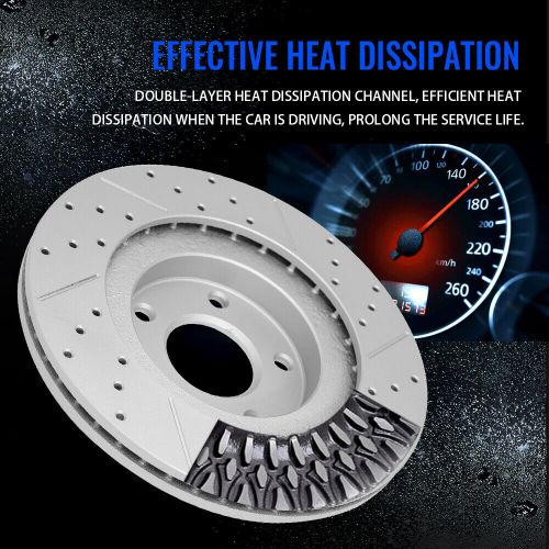 282mm Rear Slotted Drilled Disc Rotors for Honda Accord Acura TSX 2009-2014, US $52.99, image 5