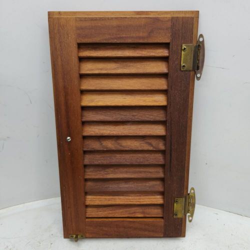 Sailboat teak wood interior cabin louvered cabinet door 15-1/2" x 9"