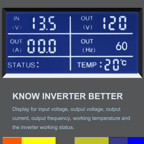 3000W Pure Sine Wave Inverter 24V 110V 220V DC AC Power Home Solar Sytstem LCD, US $270.00, image 3