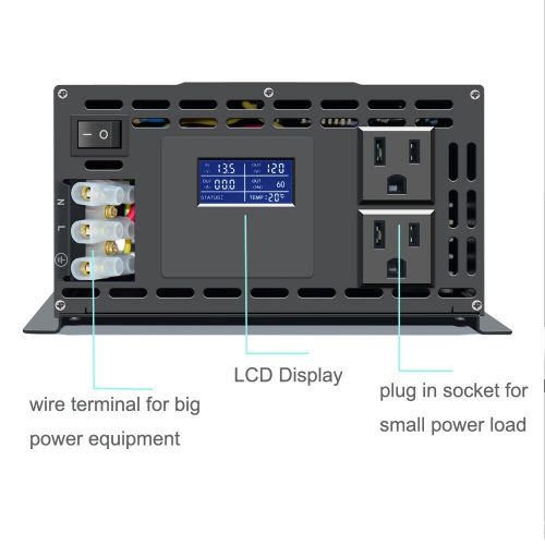 3000W Pure Sine Wave Inverter 24V 110V 220V DC AC Power Home Solar Sytstem LCD, US $270.00, image 4