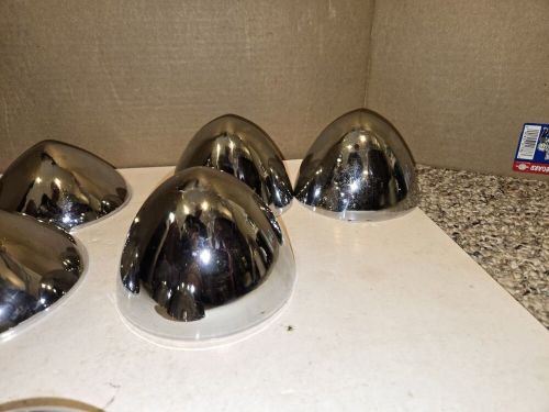 9 vintage 80s shiny chrome metal dome bullet style caps,hubcaps,custom hot rod
