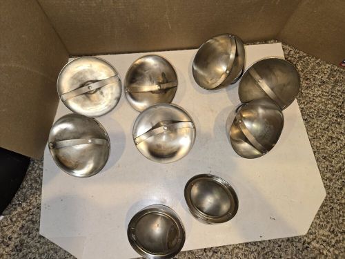 9 Vintage 80s Shiny Chrome Metal Dome Bullet Style Caps,Hubcaps,Custom Hot Rod, US $125.00, image 3
