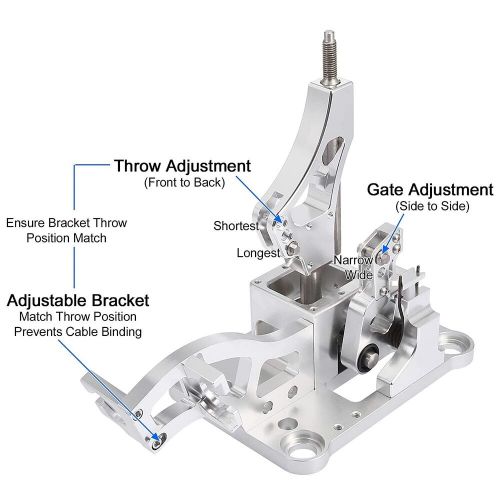 Trans Bracket Shifter Box Shift Cable Linkage w/ Knob fit Honda K20 K24 K-Series, US $138.86, image 8
