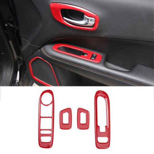 For Jeep Compass 2017-2020 Red Carbon Fiber Window Lift Switch Button Cover Trim, US $39.14, image 9