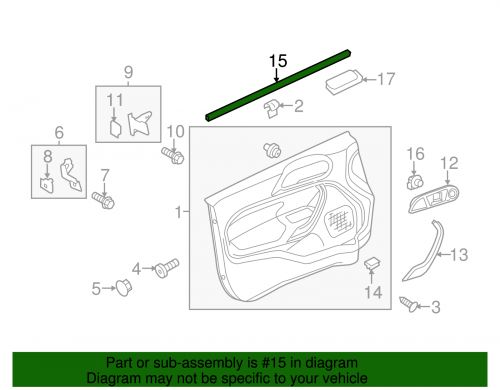 2011-2019 Ford Fiesta Belt Molding - Left Front Driver, US $83.80, image 3