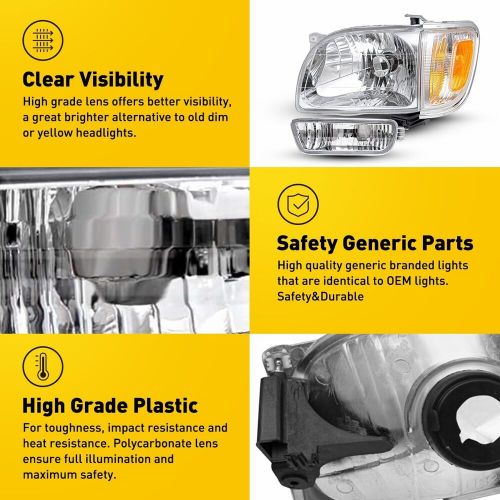 For 2001-2004 Toyota Tacoma Chrome Headlights Assemblies & Left Right Side, US $80.99, image 2