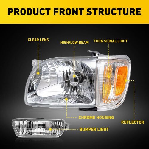 For 2001-2004 Toyota Tacoma Chrome Headlights Assemblies & Left Right Side, US $80.99, image 4