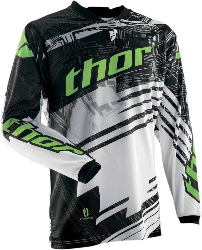 New thor motocross phase green swipe offroad jersey. men's x-large / xl