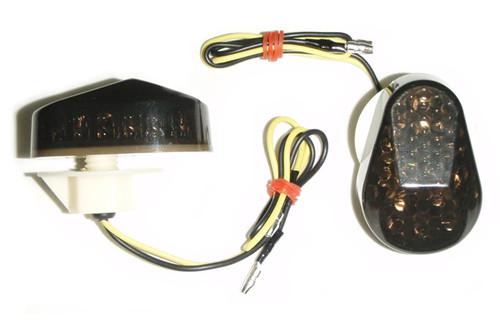 Flush mount led turn signals indicators smoke lens for 2002-2003 kawasaki zx9r