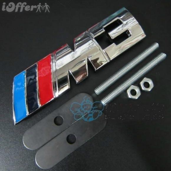 Car front grille metal chrome badge emblem ///m3 e30 e36 e46 e90 e92 e93 silver 