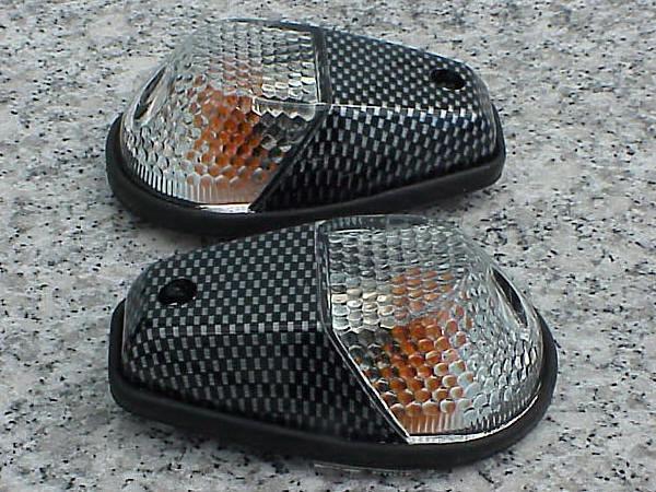 Carbon/clear flush-mount turn signals for honda kawasaki suzuki yamaha