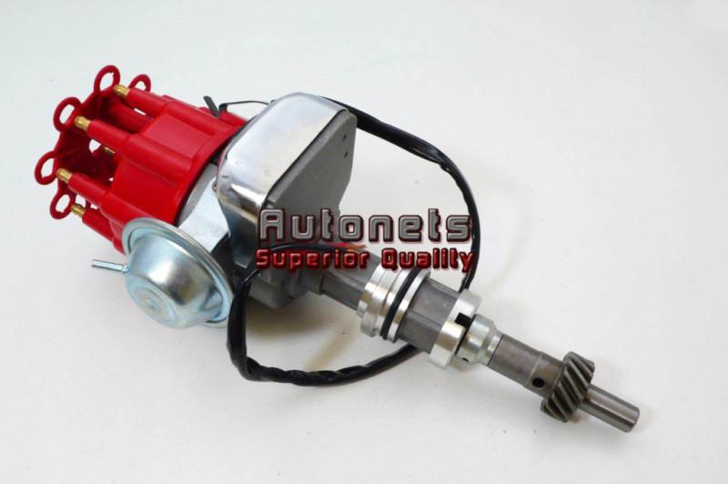 Sb ford 351w windsor space saver hei electronic distributor red cap hot rat rod