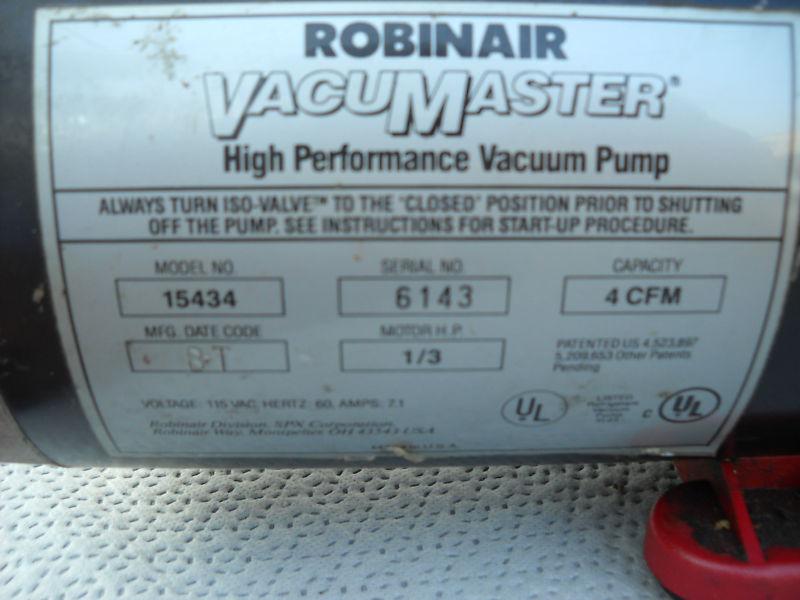 ROBINAIRE VACUUM PUMP EVACUATION PUMP, US $125.00, image 4