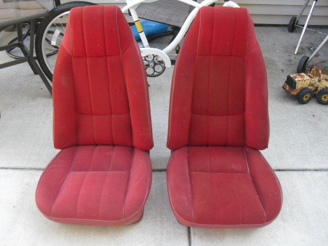 70-81 camaro z28 firebird trans am red deluxe cloth bucket seat set seats
