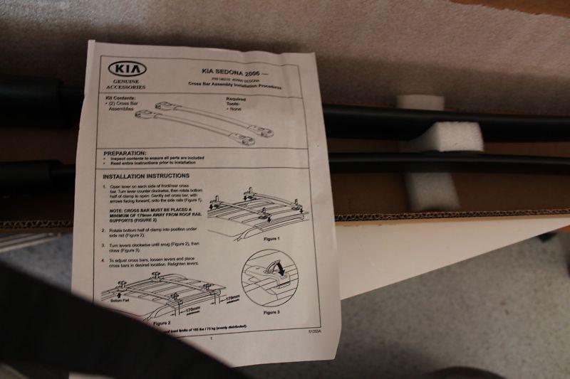 Kia sedona cross bar assembly oem p/n u8210 4d000 brand new!