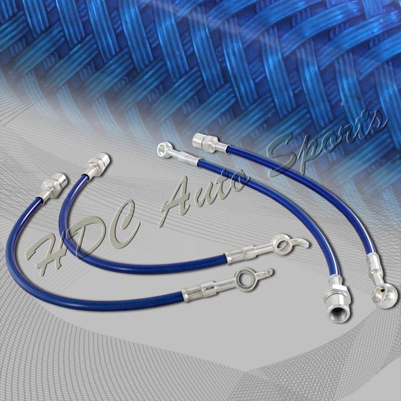01-05 lexus is300 altezza x10 front +rear stainless steel brake line hose - blue