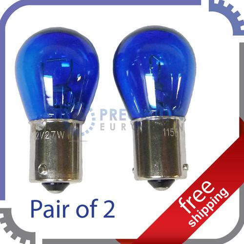 2pc 1156 white bulbs - turn signal tail parking lights pair reverse - 12v 27w