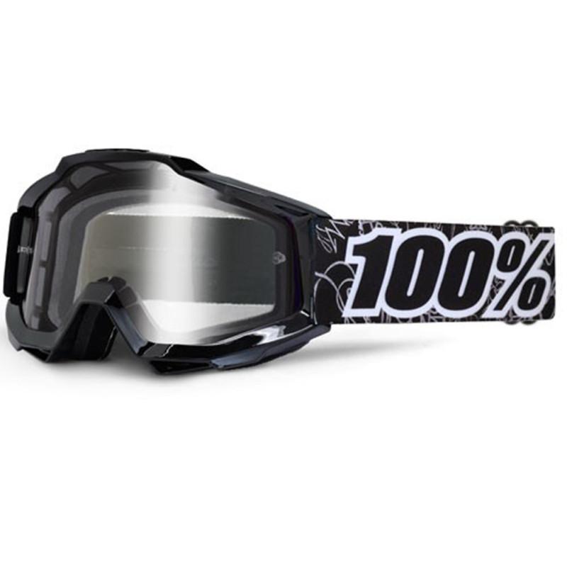 New 100% accuri junior motocross youth goggles,graph jr.(black/white),clear lens