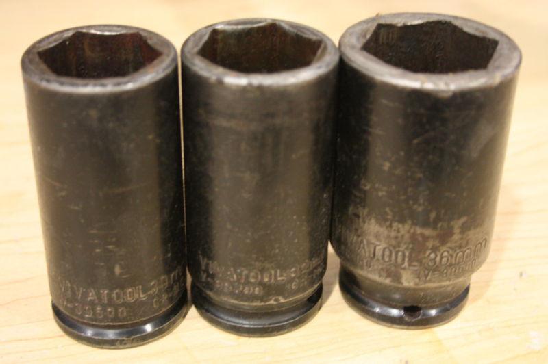 (3) vivatool rachet wrench sockets socket bits 36mm 32mm 30mm