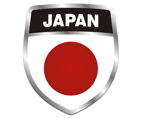 Japan flag shield decal 5"x4.3" japanese vinyl bumper sticker zu1