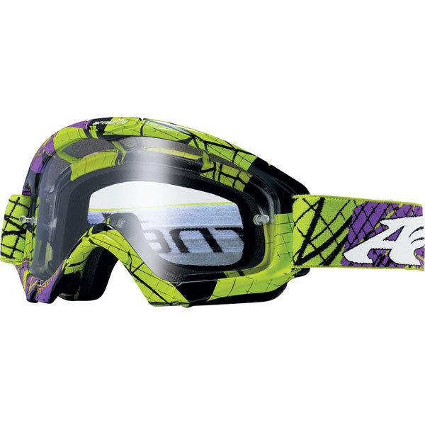 Buy Green Purple/Clear Mini Series Fragment Youth MX Goggles in San Bernardino