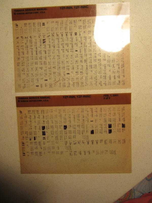 Buy Yamaha Motorcycle YZF R6N R6NC Microfiche Service Repair Shop