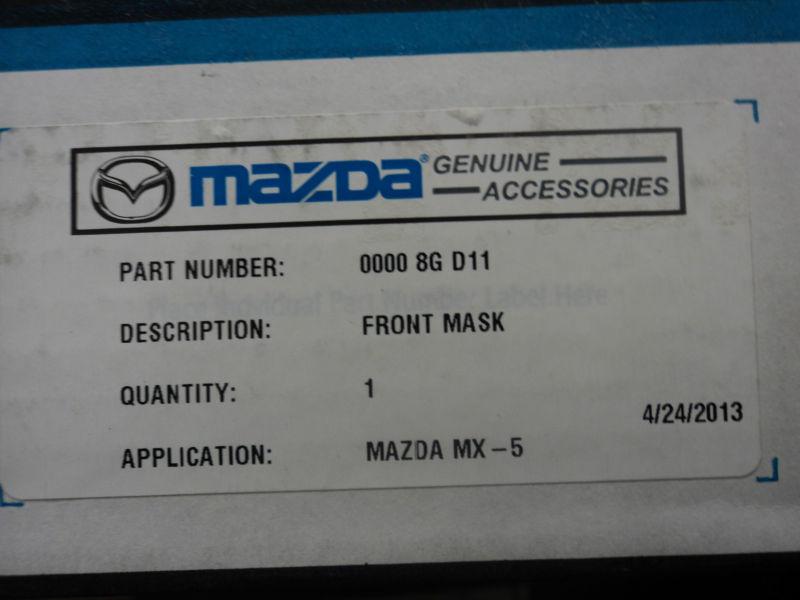 NEW OEM MAZDA MX-5 MIATA 2013 FRONT MASK BRA WITH FRONT AIR DAM 0000-8G-D11, US $124.95, image 2