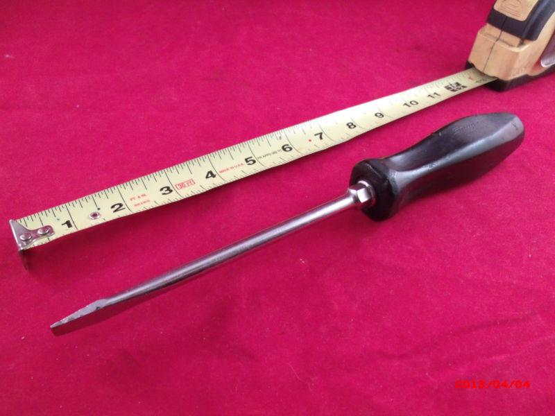 Snap on long flathead screwdriver. black hard handle.11 inches long.sdd6