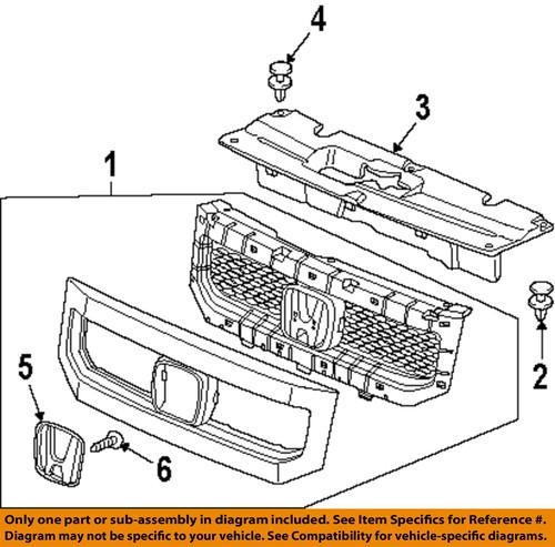 Honda oem 75100scva51zd grille-grille assembly