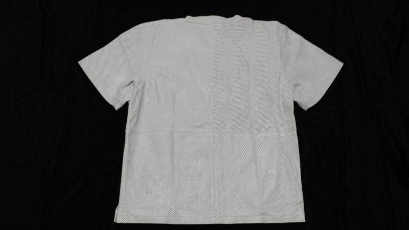 WHITE Perforated Leather T-shirt, US $59.99, image 3